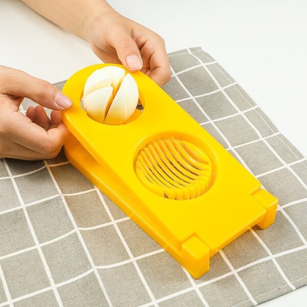 2 in 1 Double Cut Egg Cutter with Stainless Steel Wire for Easy Slicing