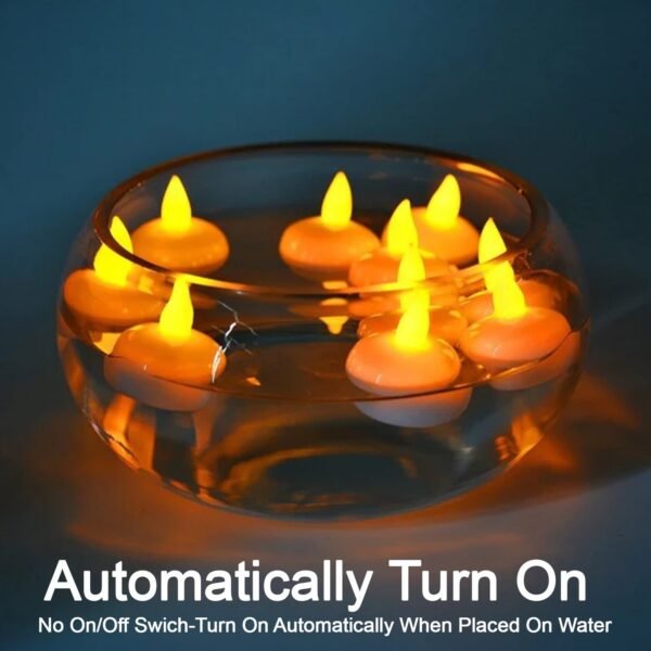 Set of 12 Flameless Floating Candles Battery Operated Tea Lights Tealight Candle