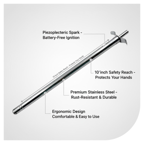 6_1_2b4b7689-db86-4743-9c15-d53a243cef85.png Stainless Steel Gas Lighter - Long Spark Kitchen Stoves & Restaurants (31 Cm / 1 Pc)