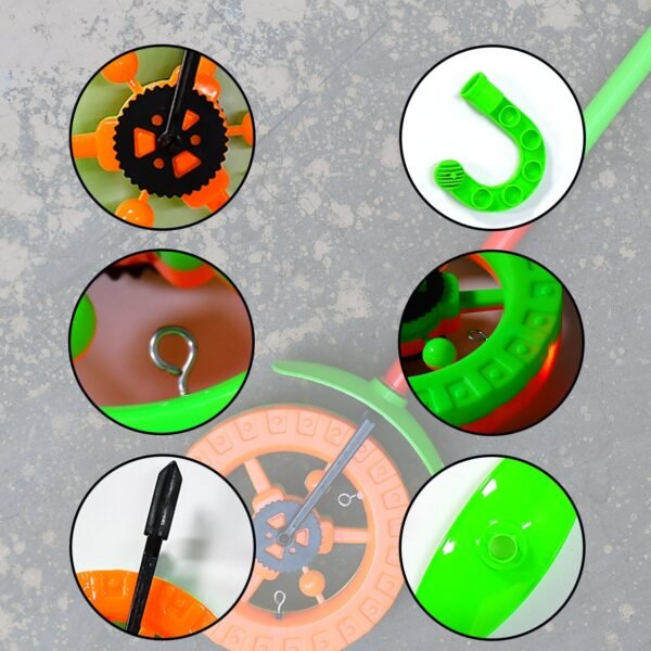 Plastic Single Wheel Push Run toy handle and two lights on wheel. push toy for Kids