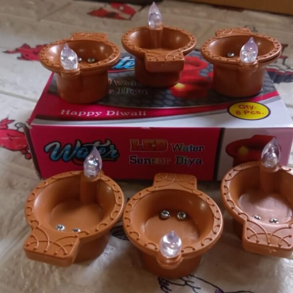 Water Sensor Diyas for Diwali Decoration | Diyas for Home Decoration| Diwali Decoration Items for Home Decor Diyas | Diwali LED Diyas Candle with Water Sensing Technology E-Diya, Diwali (6Pc Set)