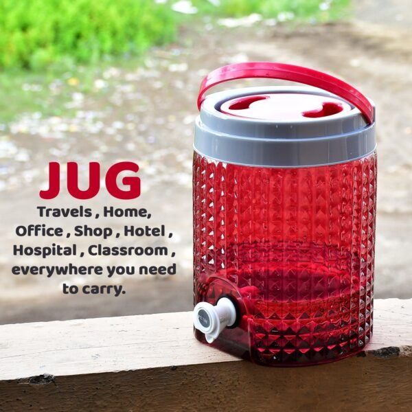 Diamond cut design plastic water jug to carrying water and other beverages. (4500Ml)