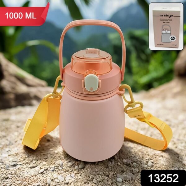 6_79fa1bd5-a736-4462-980d-6a1320bb127b.jpg Stainless Steel Mug / Bottle Vacuum Insulated Cup Handle & Strap, Tumbler (1000 ML)