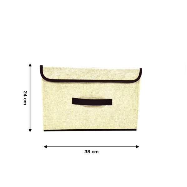 Foldable Storage Box with Lid and Handles Cotton Linen Organizer for Nursery