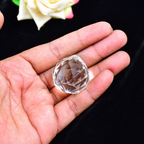 6_86e75301-5c8f-48e9-86a0-05a8f73b9ec0.jpg White Crystal Ball Hanging Crystal Ball for Home and Office or Car Decor.