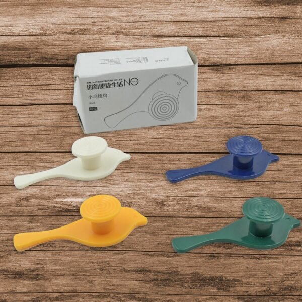 Bird Hook self Adhesive Hooks Wall Mounted Hook Shower Towel Hook (4 Pc Set)