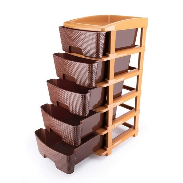 6_ceeb61ad-b180-45b2-99f7-c2110de68cce.jpg 5tier Plastic Modular Drawer System For Multiple Use (Brown colour)