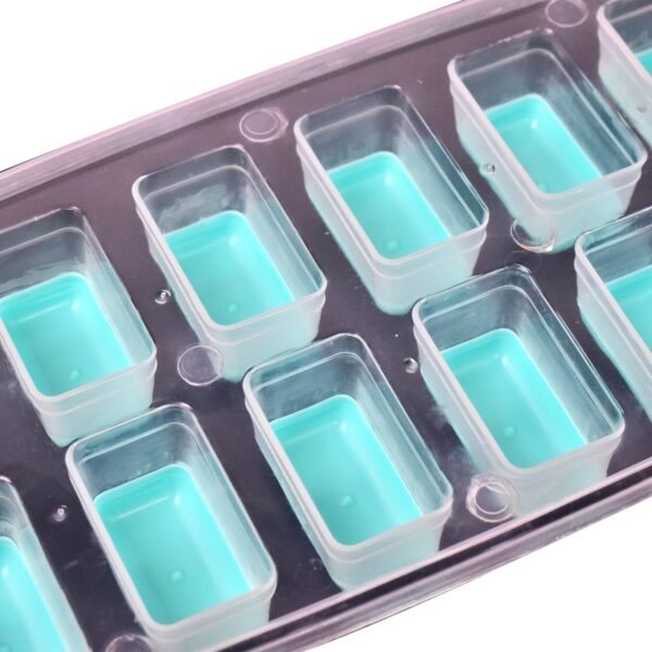 12-Grid Silicone Ice Cube Tray - Food-Grade Square Ice Maker, Easy Release Bottom