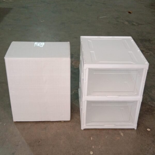 Stackable Multifunctional Storage, for Clothes Foldable Drawer Shelf Basket Utility Cart Rack Storage Organizer Cart for Kitchen, Pantry Closet, Bedroom, Bathroom, Laundry (2 / Layer 1 Pc)