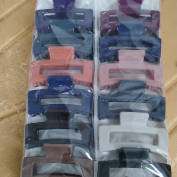 6b23ca56-2b25-4634-a1fa-f23227b93835_525fe574-4aa8-4247-9f69-ce780a3312fa.jpg Matte Rectangle Hair Claw Clip for Women and Girls – Assorted Color Pack – 12 Pc