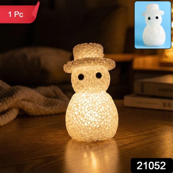Snowman-Shaped Decorative LED Night Lamp (1 Pc)
