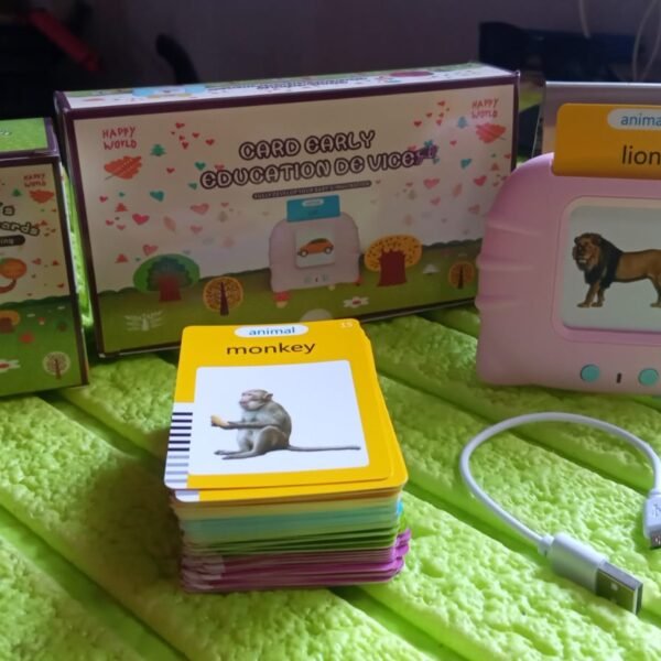 Preschool Learning Toys Flash Cards for Small Kids Educational Toys English Words Learning Machine for Kids with 224 Words, Birthday Gift for Kids Intelligent Electric Kids Language Card (1 Set)