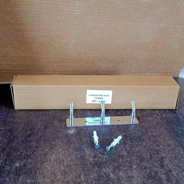 6d3da116-1888-408c-87a5-a06cab35599a.jpg Stainless Steel Wall Mounted Coat 3 Hook Rack (14x3 / 1 Pc)