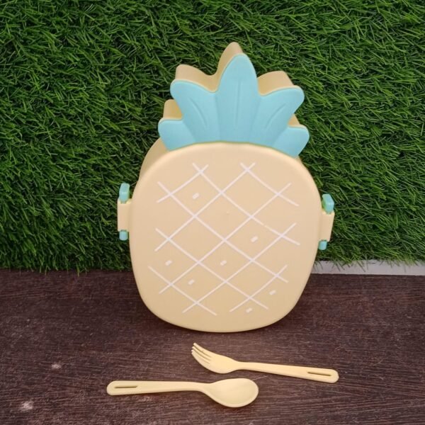 Kids Lunch Box Cute Pineapple Shaped Bento Box with Fork Spoon  Office Lunch Box (1 Pc )