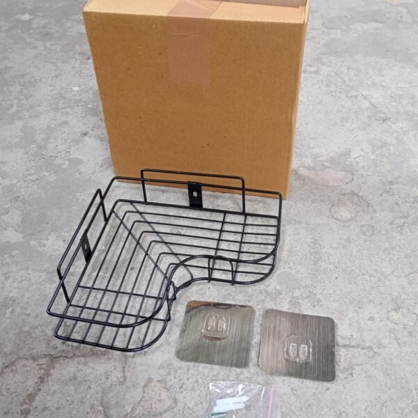 Self-Adhesive Kitchen-Bathroom Corner Shelf Organiser Storage Rack