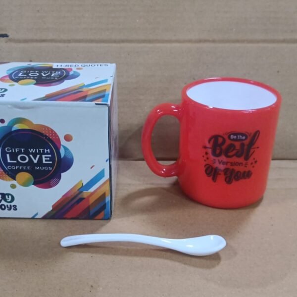 Coffee Mug With Spoon and box packing, Used for Drinking and Taking Coffees