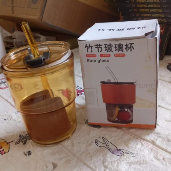 Glass Coffee Mug with Straw & Lid: Perfect for Home & Travel