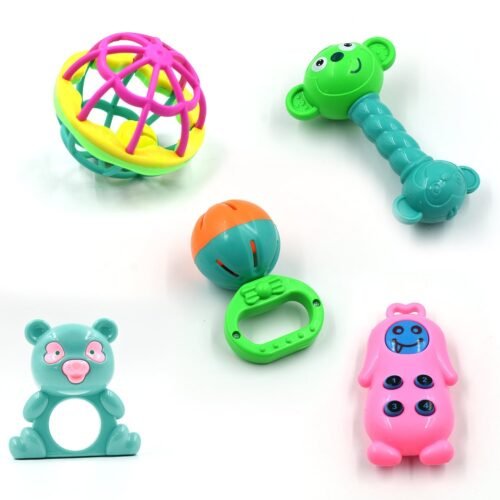 AT38 5Pc Rattles Baby Toy game for kids and babies for playing and enjoying purposes
