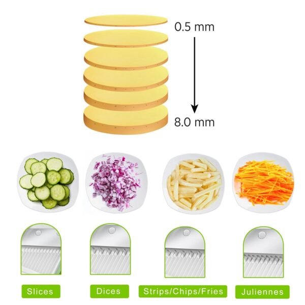 Multi functional Time Saving Adjustable Hand Press Vegetables Chopper