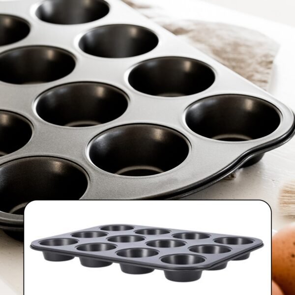 Nonstick Aluminium Muffin Tray Cupcake Pan Tray (12 Cup Cavities)
