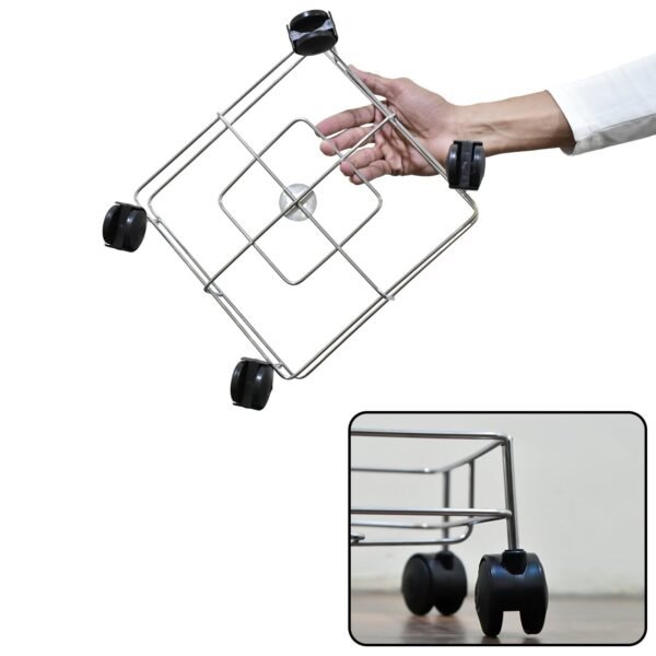 Ss Square Oil Stand For Carrying Oil Bottles And Jars Easily Without Any Problem