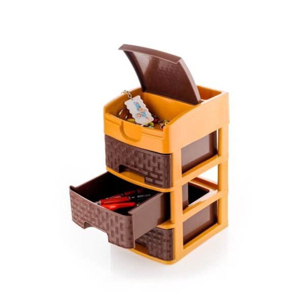 Mini 3 Layer D Storage for Household and Office Use for Storing Various Types of Items