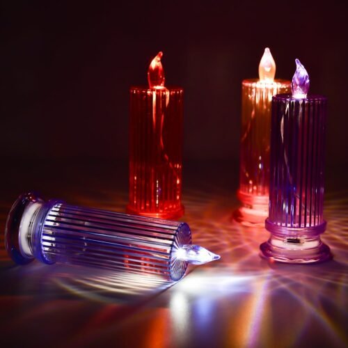 6image_94c342a3-0e77-4cea-a7db-610d690975c6.jpg Big Simple Candles for Home Decoration, Crystal Candle Lights, Diwali (Multicolor)