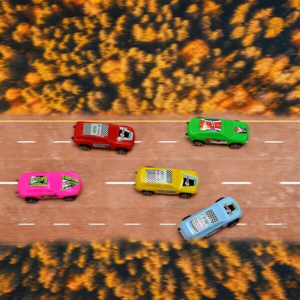 Super City Car Racer Pull-Push Vehicle Toy for Kids (Set of 12 Pcs / Multicolor)