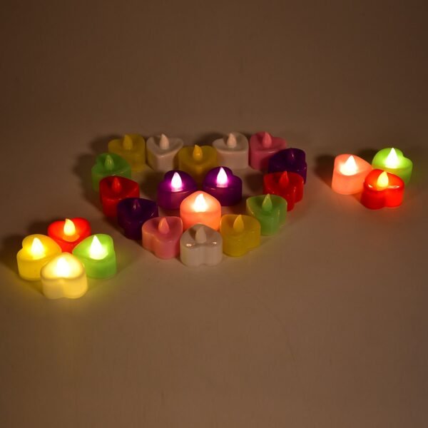 HEART LED FESTIVAL TEALIGHT WITH BATTERY OPERATE, Diwali ( 24PCS )