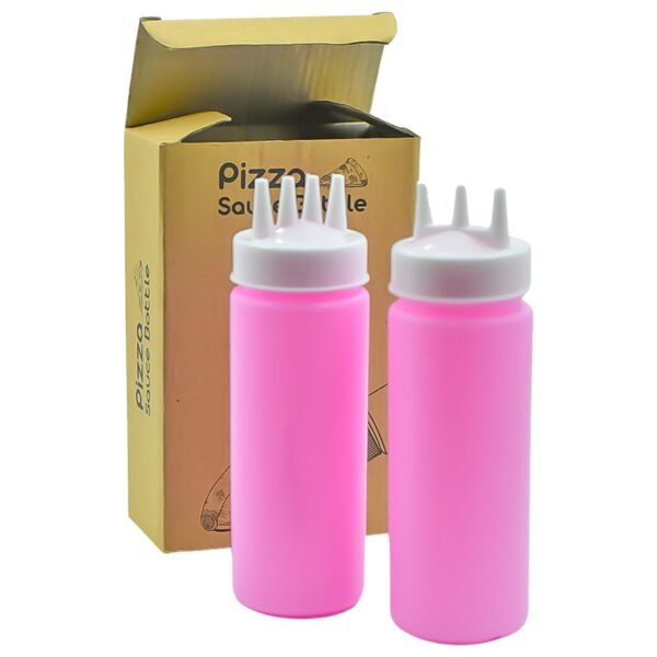 Plastic Bottles with 3 Nozzel for Sauce, Mayonnaise, Chocolate Syrup (Pack of 2Pc)