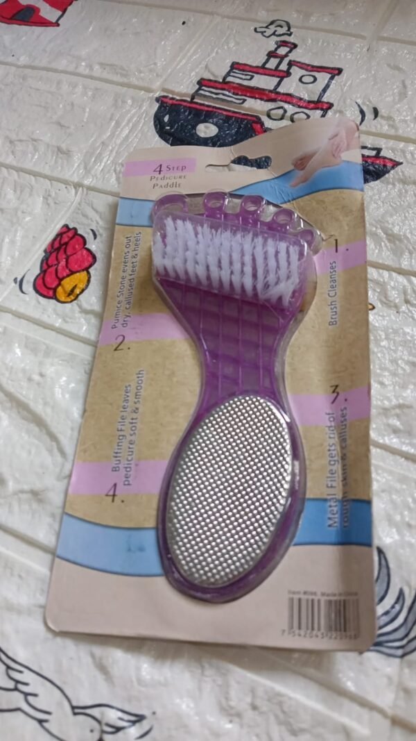 4 in 1 Pedicure Tool – Pumice, Brush, Scrubber & File for Soft Feet