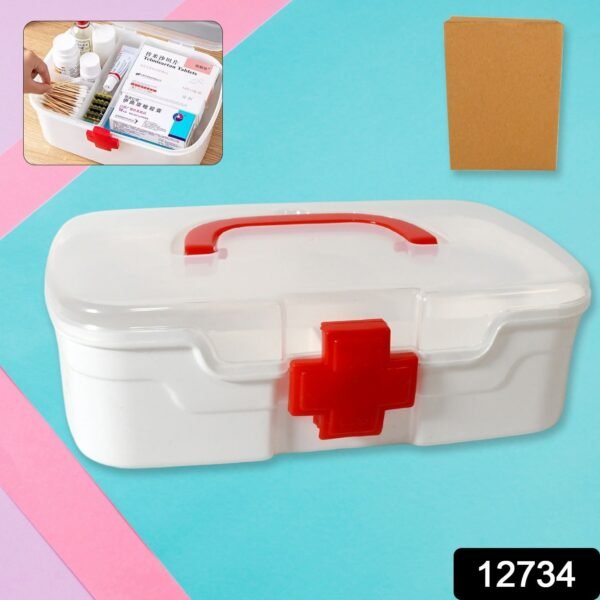 70b4add6-af8e-401d-a8ac-698c66f47bf5.jpg Portable Medical Storage Box with Handle & Transparent Lid (1 Pc)