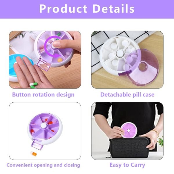 Cute 7-Day Pill Box Dispenser – Portable 7-Grid Medicine Organizer (1 Pc)