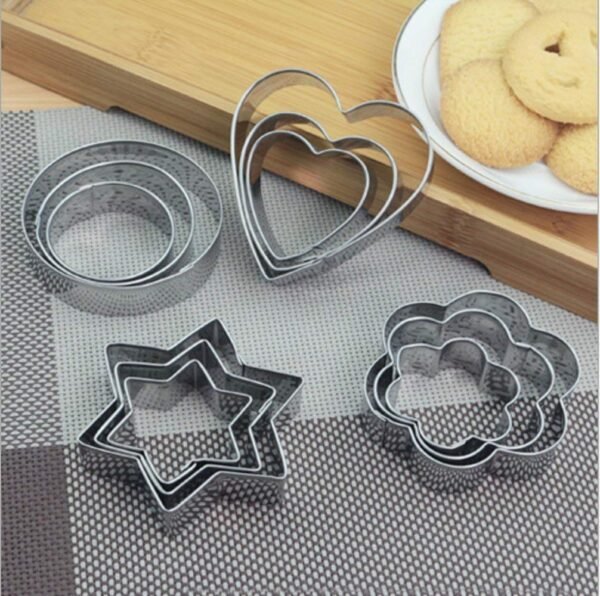 716kk8vOYeL._SL1006.jpg Stainless Steel Cookie Cutter Set – Heart, Round, Star & Flower Shapes (12 Pcs)