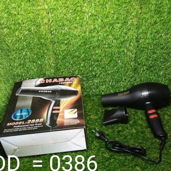 1500 Watts Professional Hair Dryer 2888 (Black), Hair accessories