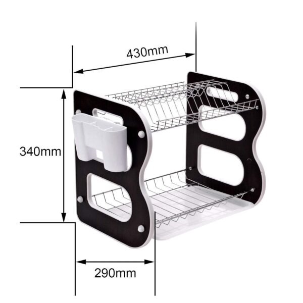 718Eqp8NA4L._SL1500.jpg DISH DRAINER TWO LAYER DISH DRYING RACK WITH DRAIN BOARD