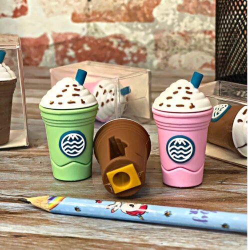 718omdH0eiL._SL1000.jpg 2In1 3D Cute Coffee Or Ice cream Shape sharpner Like Rotary Manual Pencil Sharpener for Kids Ice Cream Style Office School Supplies, Back to School Gift for Students,Kids Educational Stationary kit, B'Day Return Gift (1 Pc)
