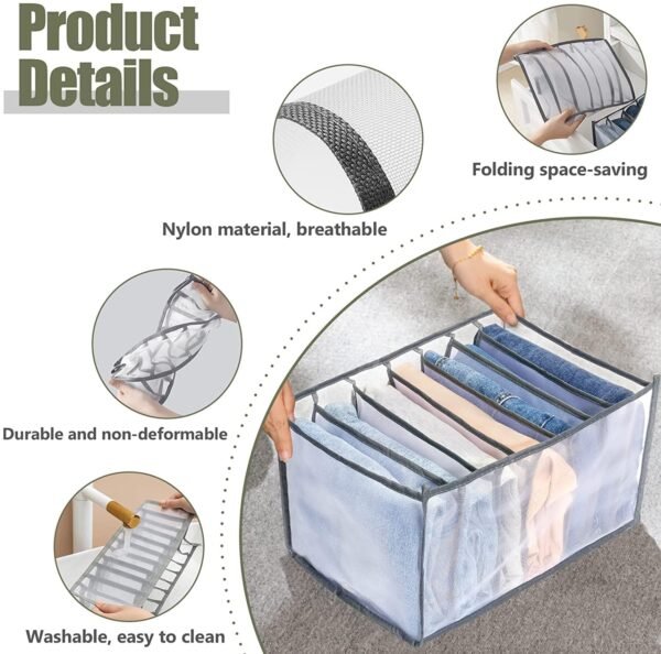 7 Grid Clothes Organizer for Wardrobe Storage