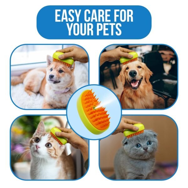 3-in-1 Cat Steamy Brush – Self-Cleaning Pet Grooming & Hair Removal Comb