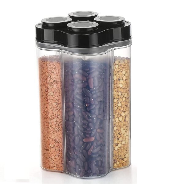 71MdDAgNArL._SL1500.jpg Plastic Lock Food Storage 4 Section Container Jar for Grocery, Fridge Container.