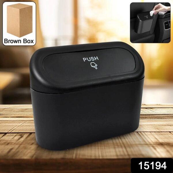 71_0ff1ff3c-f080-414f-b93f-fa2078c4fa3f.jpg Plastic Mini Car Trash Can / Bin with Lid (1 Pc / With Brown Box)