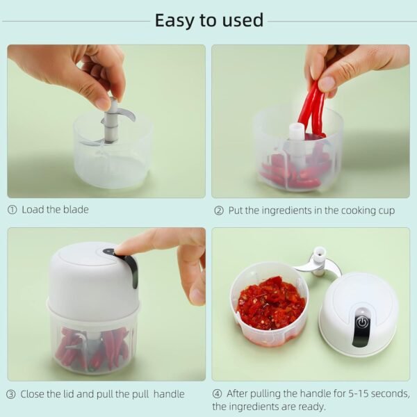 71_WvVVNuAL._AC_SL1500.jpg Wireless USB Rechargeable Mini Electric Garlic Machine / Chopper 3 Blades (300Ml)