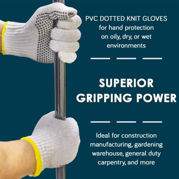 Unisex Knitted / Sewing Cotton Plain Hand Gloves Raw White