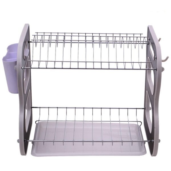 71bl8-m5G5L._SL1500.jpg DISH DRAINER TWO LAYER DISH DRYING RACK WITH DRAIN BOARD