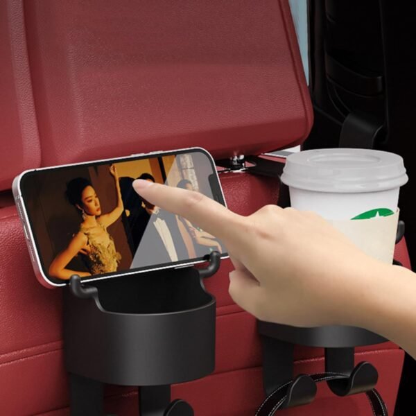 3-in-1 Car Headrest Backseat Organizer with Phone Holder & Hooks for Travel