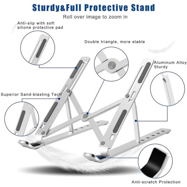 71kVHSaBXbL._SL1500.jpg Metal Portable Laptop Stand – 6-Angle Adjustable Riser for Laptops, Phones & Tablets