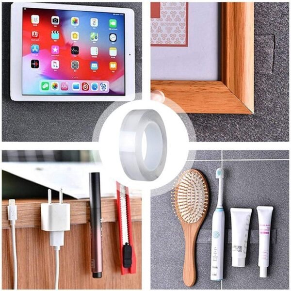 Sticky Tape Washable Reusable 1M Water-Resistant Nano Double Sided Tape