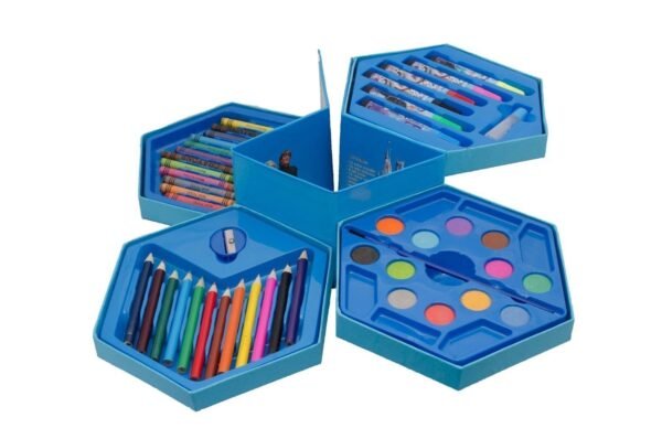 46 Pcs Plastic Art Colour Set with Color , Crayons, Oil Pastel and Sketch Pens