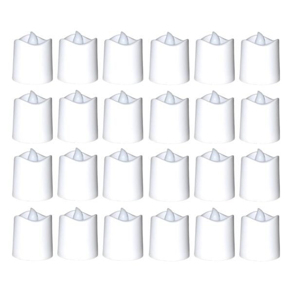 Festival Decorative - LED Tealight Candles, Diwali (White, 24 Pcs)