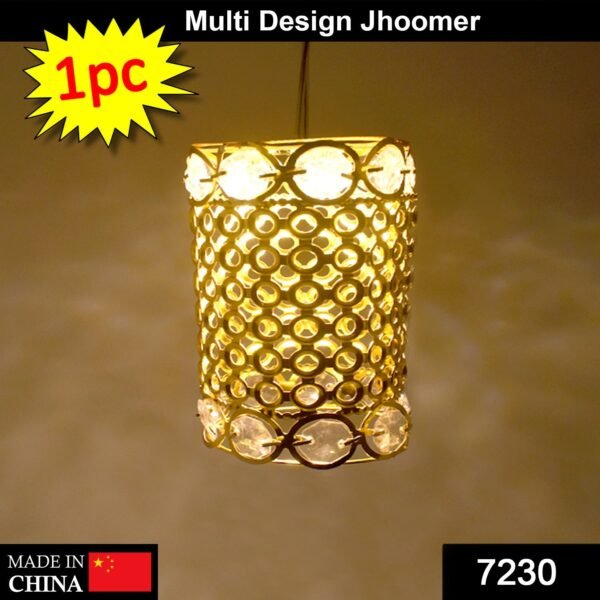 7230.jpg Antique Golden Jhoomer Chandelier – Diwali & Christmas Decor (1 Pc)
